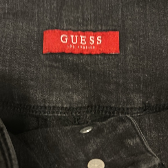 Vintage Guess Black Jeans Size 4 Button Fly Y2K Skinny High Rise Ankle Length - Picture 13 of 13